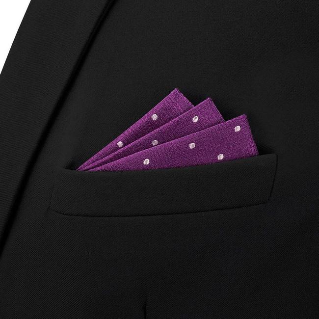 shlax & wing BH63 Dark Magenta Purple Dots Mens Pocket Square Classic Fashion Wedding Handkerchief Gift Ahorra y exporta