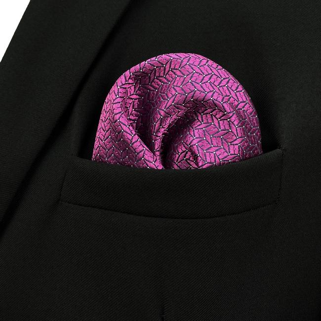 shlax & wing FH11 Pink Geometric Mens Pocket Square Wedding Fashion Handkerchief Gift Silk Precios de Black Friday