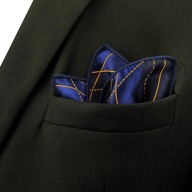shlax & wing FH9 Blue Geometric Mens Pocket Square Dress Classic Handkerchief Party Gift En oferta