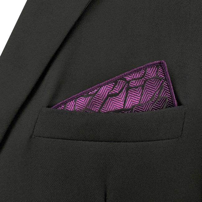 shlax & wing JH11 Purple Geometric Mens Pocket Square Wedding Fashion Handkerchief Accessories Gift Hanky Party Libre de impuestos