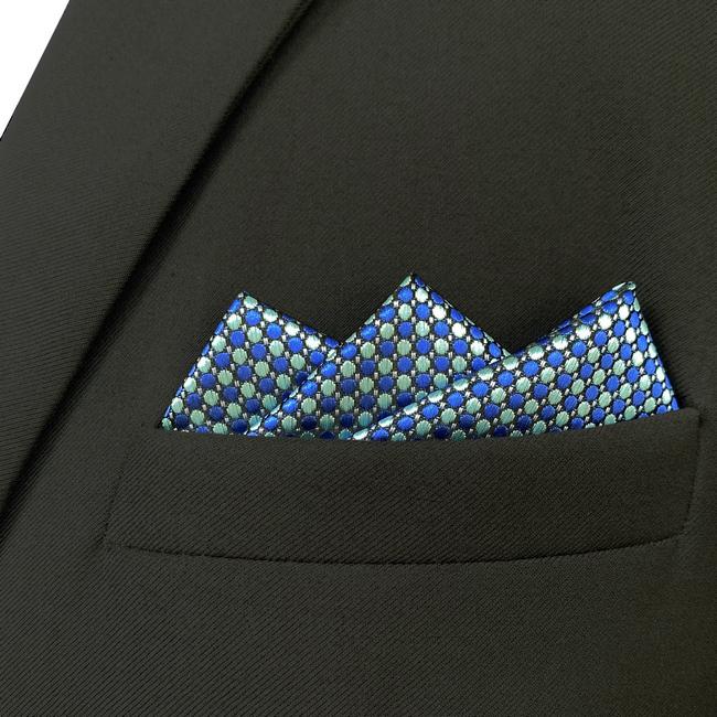 shlax & wing JH18 Blue Aqua Polka Dots Mens Pocket Square Fashion Party Hanky Classic Handkerchief Gift Ofertas de temporada
