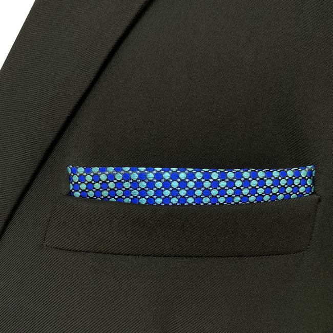 shlax & wing JH18 Blue Aqua Polka Dots Mens Pocket Square Fashion Party Hanky Classic Handkerchief Gift Ofertas de temporada