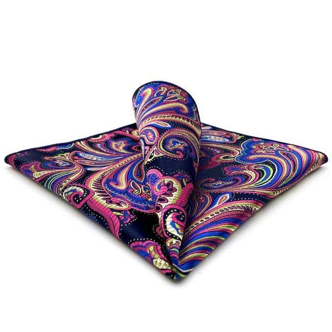 shlax & wing JH2 Multicolor Geometric Mens Pocket Square Wedding Fashion Handkerchief Party Classic Hanky Accessories Ofertas especiales