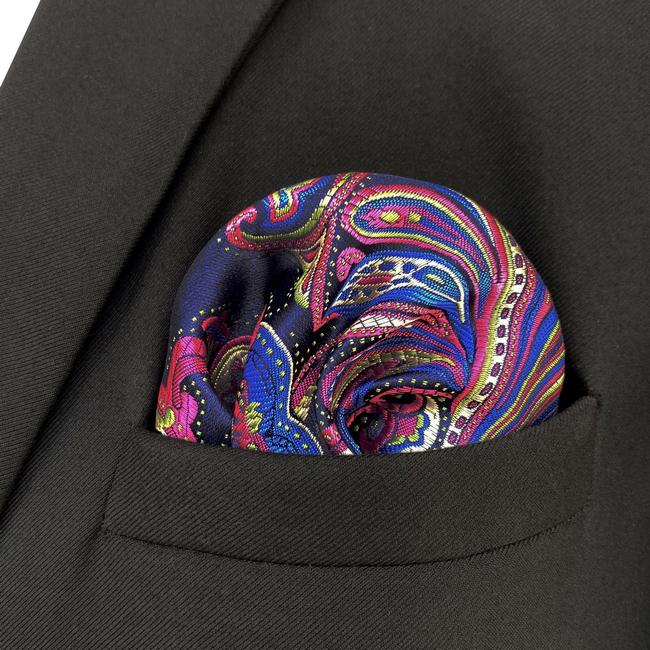shlax & wing JH2 Multicolor Geometric Mens Pocket Square Wedding Fashion Handkerchief Party Classic Hanky Accessories Ofertas especiales