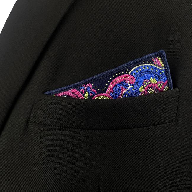 shlax & wing JH2 Multicolor Geometric Mens Pocket Square Wedding Fashion Handkerchief Party Classic Hanky Accessories Ofertas especiales