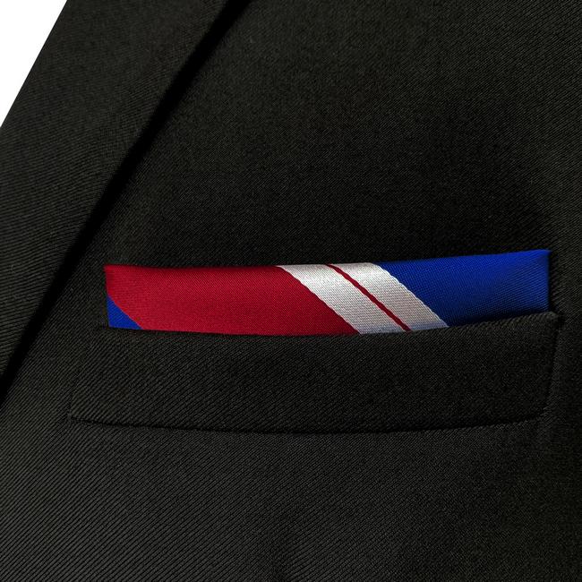 shlax & wing JH29 Blue Red White Striped Mens Pocket Square Wedding Fashion Handkerchief Party Gift Hanky Unique Dress En línea