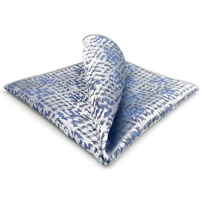 shlax & wing JH3 Light Gray Blue Geometric Mens Pocket Square Fashion Party Handkerchief Wedding Business Hanky Outlet