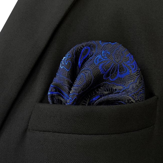 shlax & wing JH7 Blue Mens Pocket Square Paisley Fashion Wedding Handkerchief Classic Acceossories Hanky Gift Ofertas