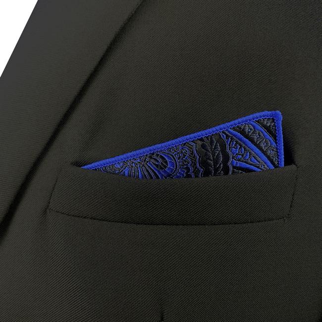 shlax & wing JH7 Blue Mens Pocket Square Paisley Fashion Wedding Handkerchief Classic Acceossories Hanky Gift Ofertas