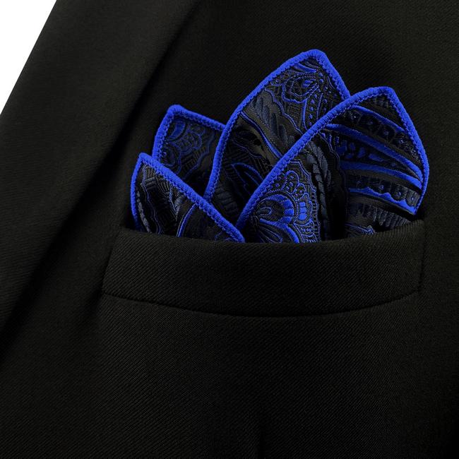 shlax & wing JH7 Blue Mens Pocket Square Paisley Fashion Wedding Handkerchief Classic Acceossories Hanky Gift Ofertas