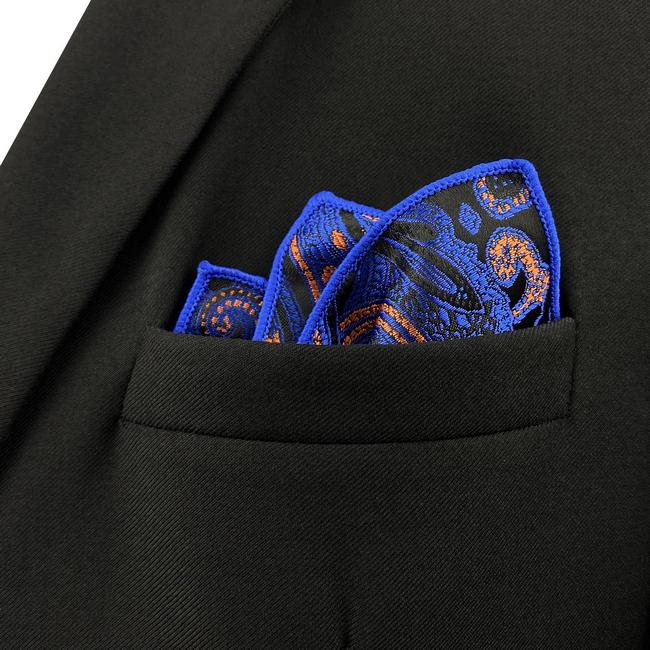 shlax & wing JH9 Blue Paisley Mens Pocket Square Wedding Fashion Handkerchief Party Business Classic Hanky Accessories Venta caliente
