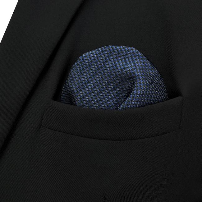 shlax & wing YH25 Navy Solid Handmade Jacquard Woven Classic Hankies Oferta especial