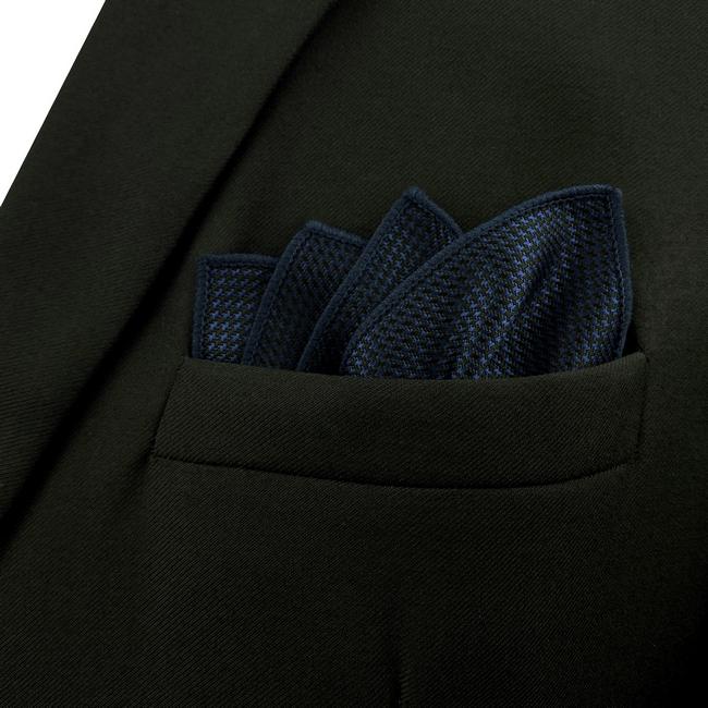 shlax & wing YH25 Navy Solid Handmade Jacquard Woven Classic Hankies Oferta especial