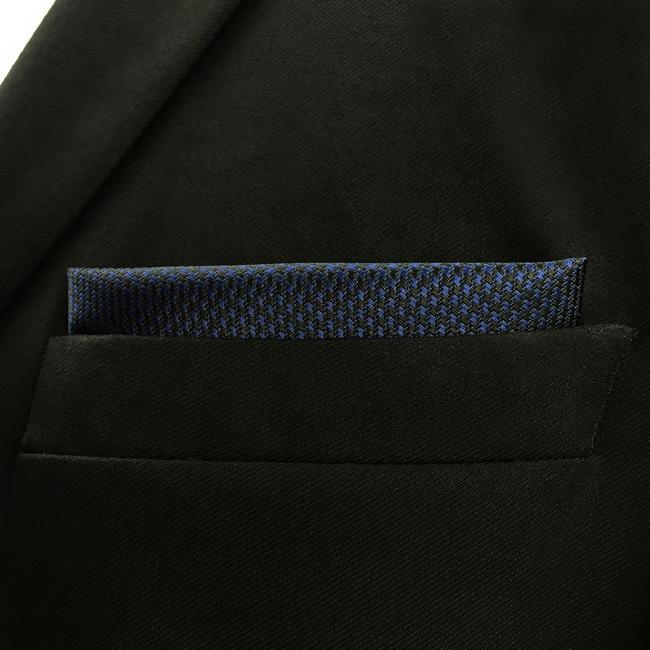 shlax & wing YH25 Navy Solid Handmade Jacquard Woven Classic Hankies Oferta especial