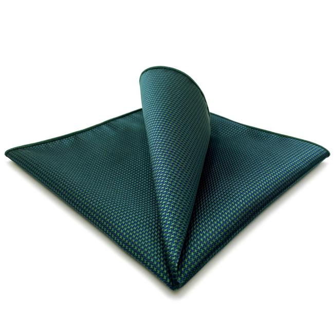 shlax & wing YH28 Turquoise Solid Silk Classic Jacquard Woven Fashion Handkerchief Últimos 3 días