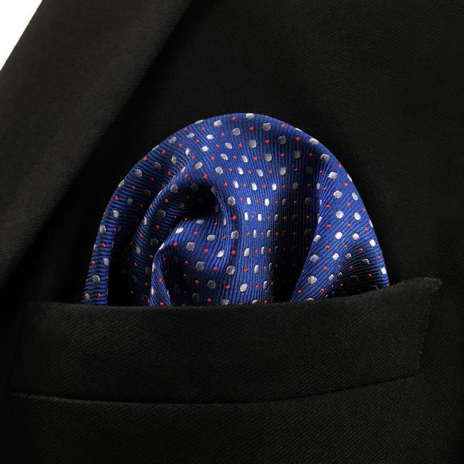 shlax & wing YH6 Royal Blue Dots Fashion Classic Handkerchief Silk Dress Hanky Mens Pocket Square ÚLTIMAS EDICIONES