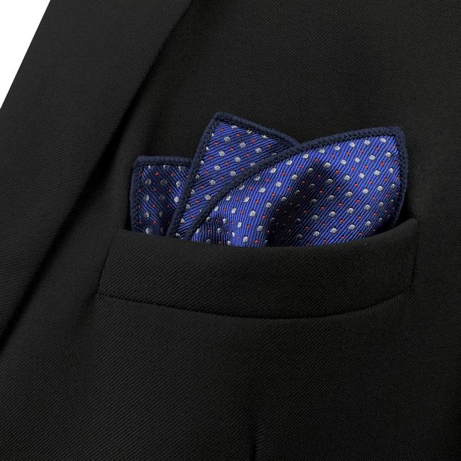 shlax & wing YH6 Royal Blue Dots Fashion Classic Handkerchief Silk Dress Hanky Mens Pocket Square ÚLTIMAS EDICIONES