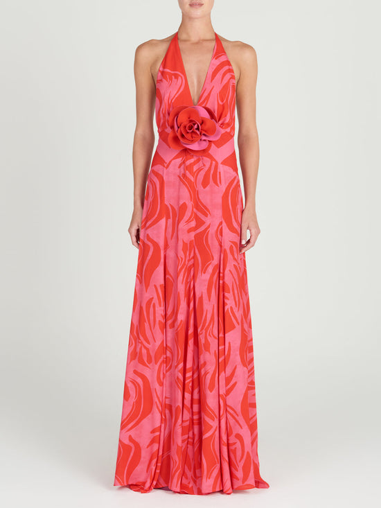 silvia tcherassi Tawny Dress Pink Red Marble Precios de Black Friday