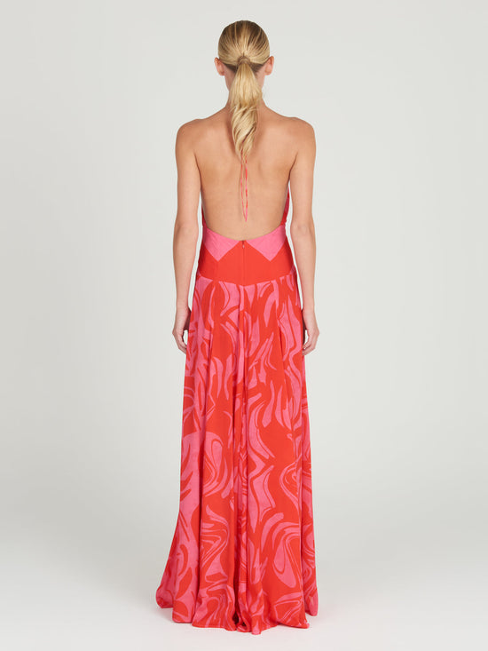 silvia tcherassi Tawny Dress Pink Red Marble Precios de Black Friday