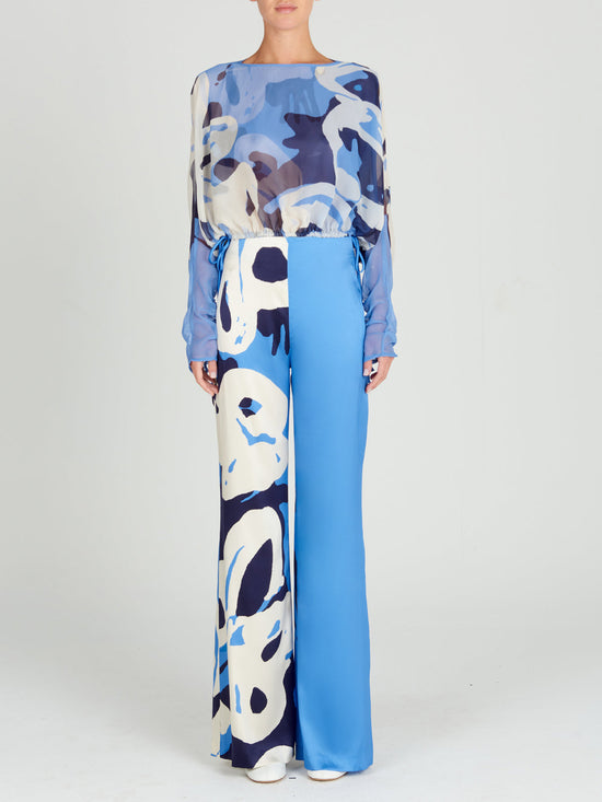 silvia tcherassi Macerata Blouse Celeste Bloom Grandes ahorros