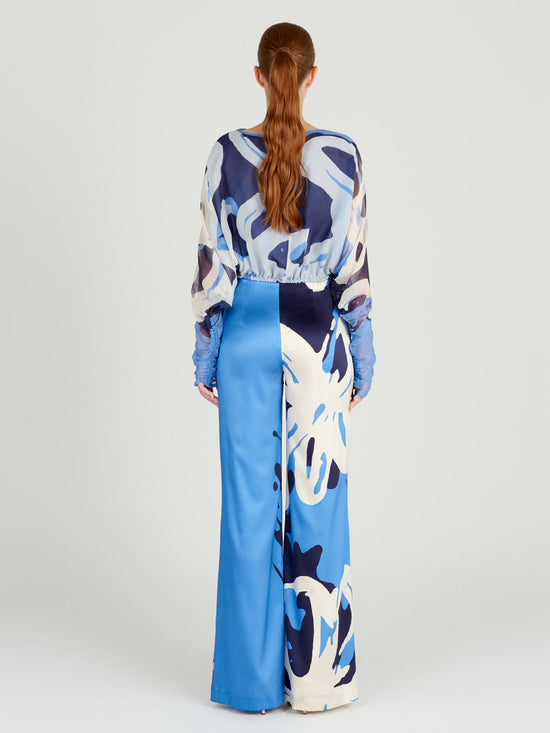 silvia tcherassi Macerata Blouse Celeste Bloom Grandes ahorros