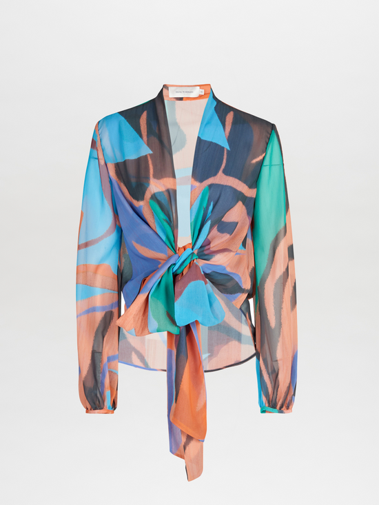 silvia tcherassi Honey Blouse Pastel Multi Swirls Precio ultrabajo