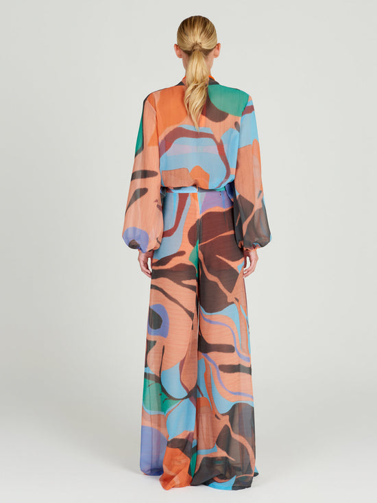 silvia tcherassi Honey Blouse Pastel Multi Swirls Precio ultrabajo