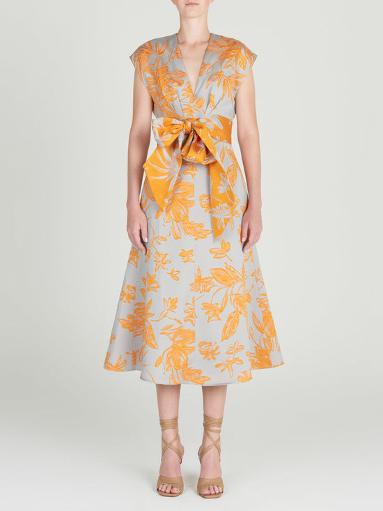 silvia tcherassi Toledo Dress Apricot Silver Devoluciones gratuitas