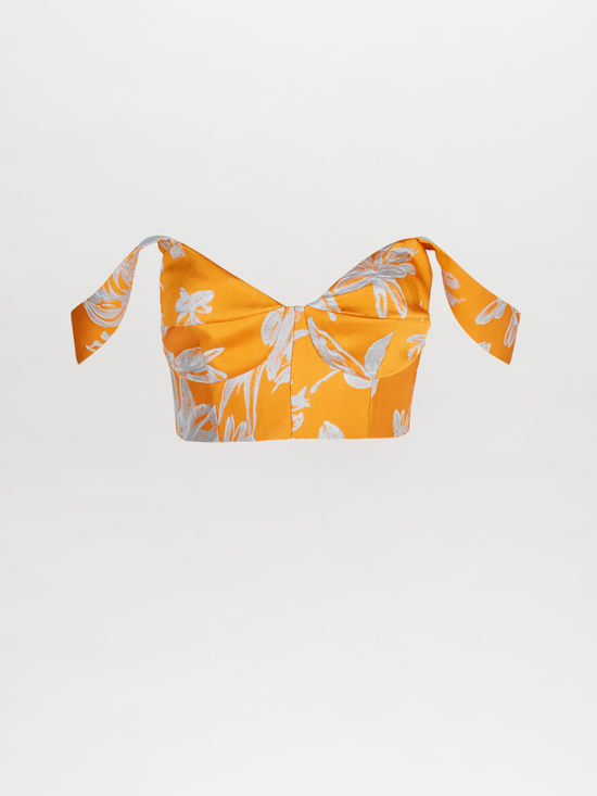 silvia tcherassi Nuoro Top Apricot Silver Floral 2025