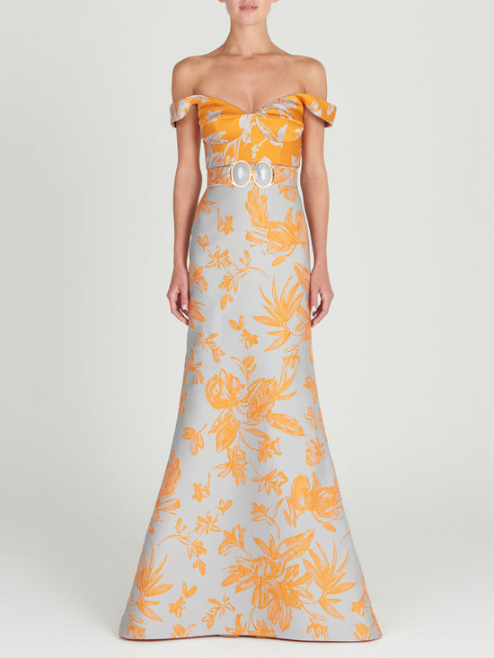 silvia tcherassi Nuoro Top Apricot Silver Floral 2025