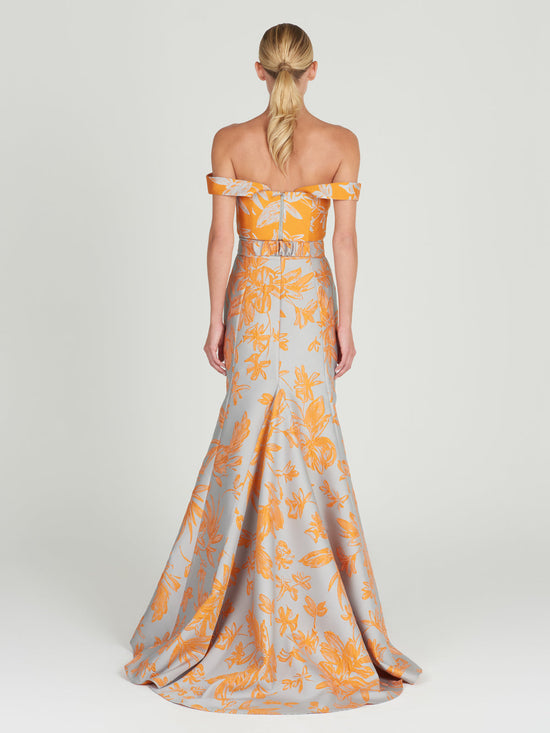 silvia tcherassi Nuoro Top Apricot Silver Floral 2025