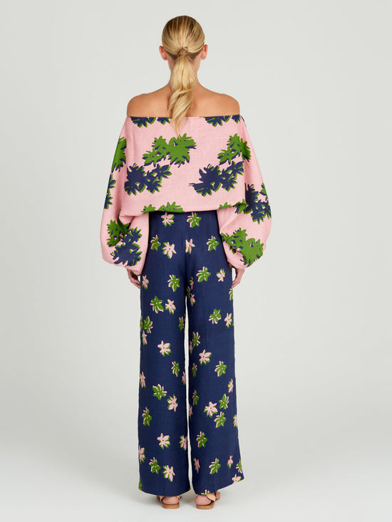 silvia tcherassi Bellagio Blouse Navy Pink Rebajas