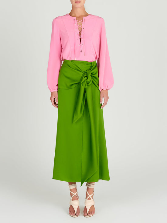 silvia tcherassi Trento Skirt Lime En oferta