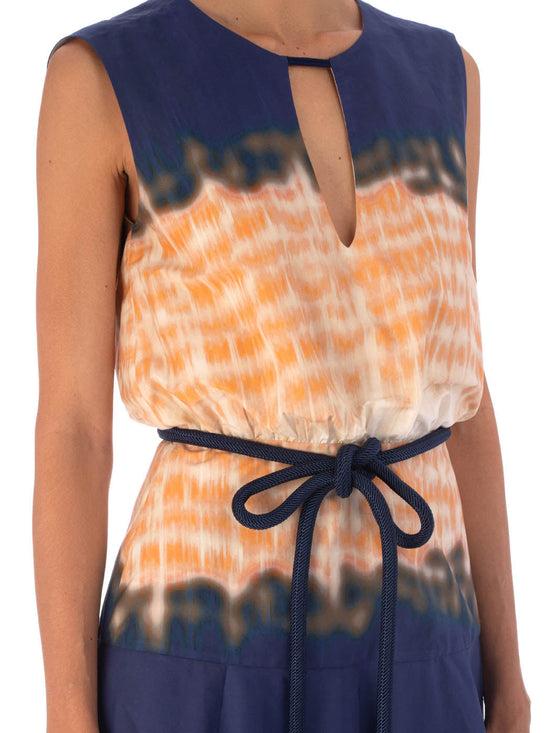 silvia tcherassi Vestido Bora Mediterranean Coral Blue Descuento