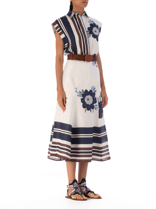 silvia tcherassi Falda Erin Multi Navy Brown Floral Tienda