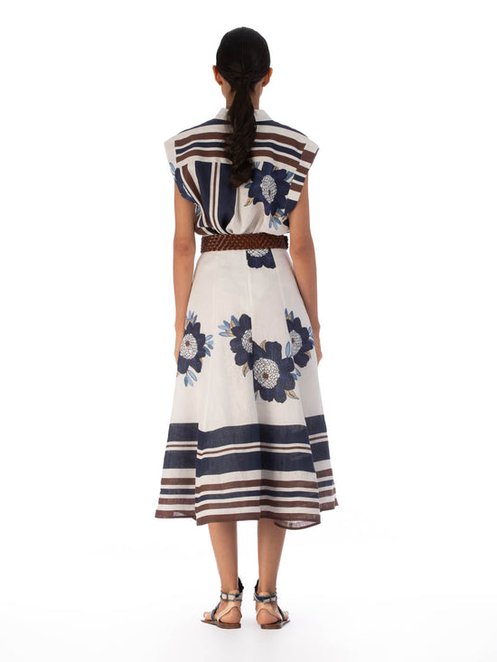 silvia tcherassi Falda Erin Multi Navy Brown Floral Tienda