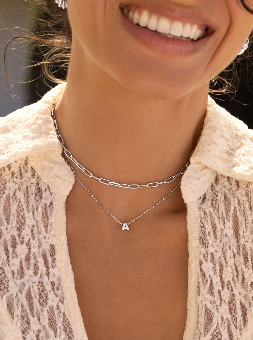 singularu Collar Personalizado Single Letter Plata Libre de impuestos