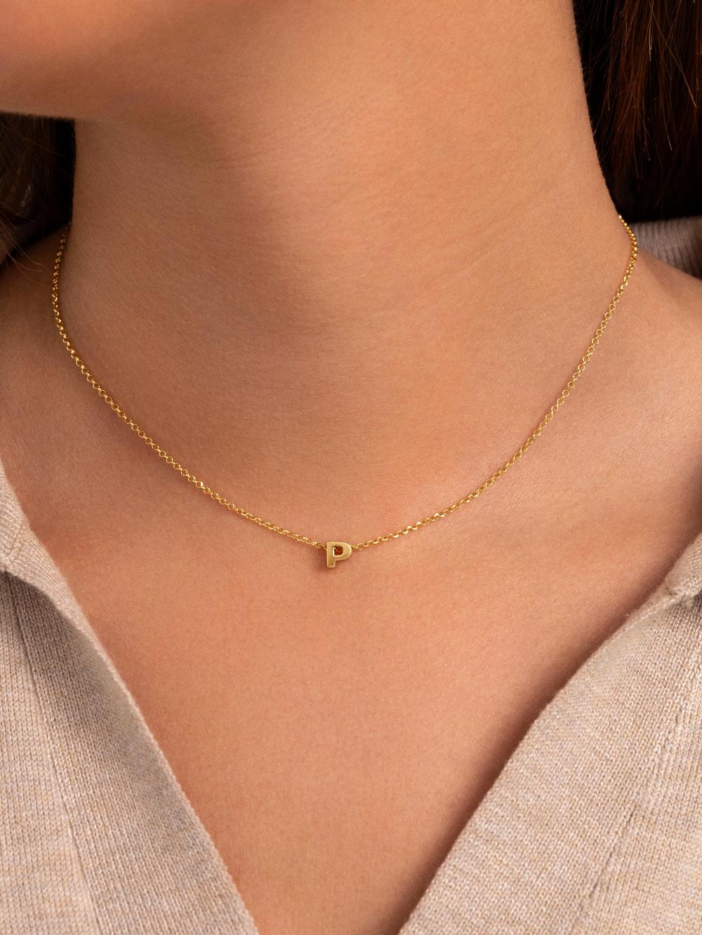 singularu Collar Personalizado Single Letter Plata Baño Oro Grandes ahorros