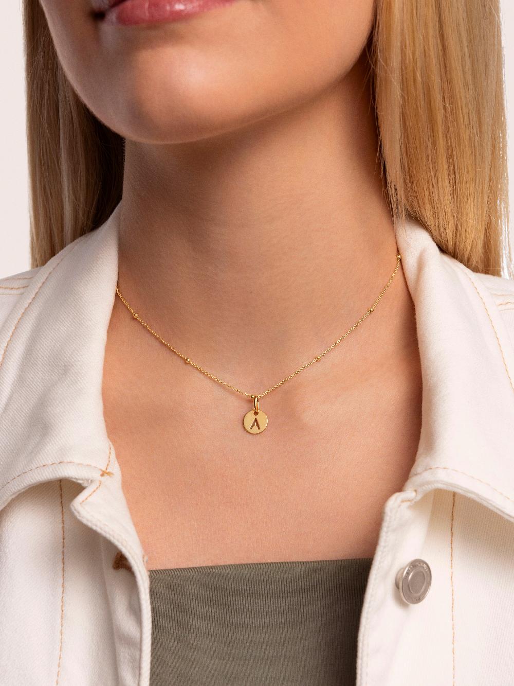 singularu Collar Mini Medallion Plata Baño Oro Outlet