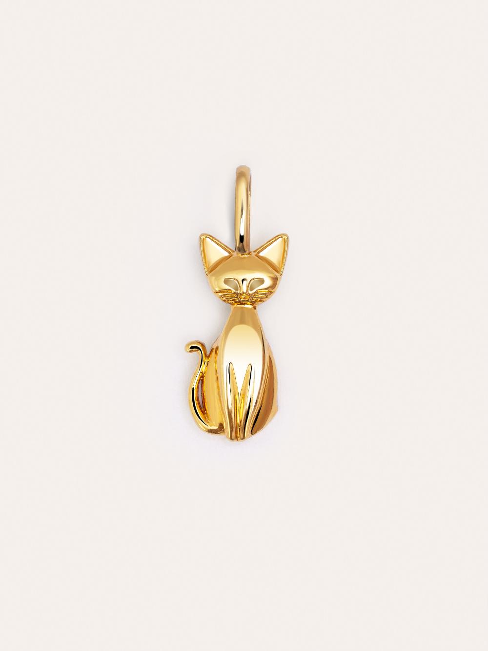singularu Charm Salem Gato Enamel Black Baño Oro Rebajas de fábrica