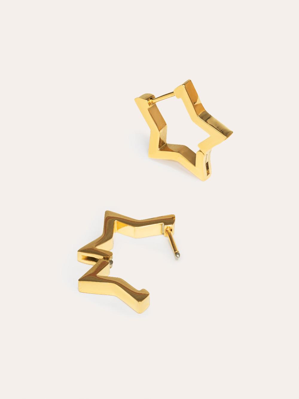 singularu Pendientes Superstar Acero Baño Oro Los más vendidos