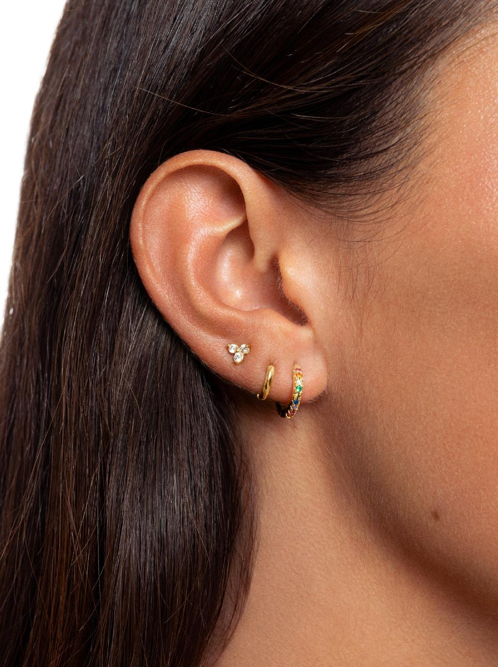 singularu Pendientes Aro Colors Plata Baño Oro Ventas relámpago
