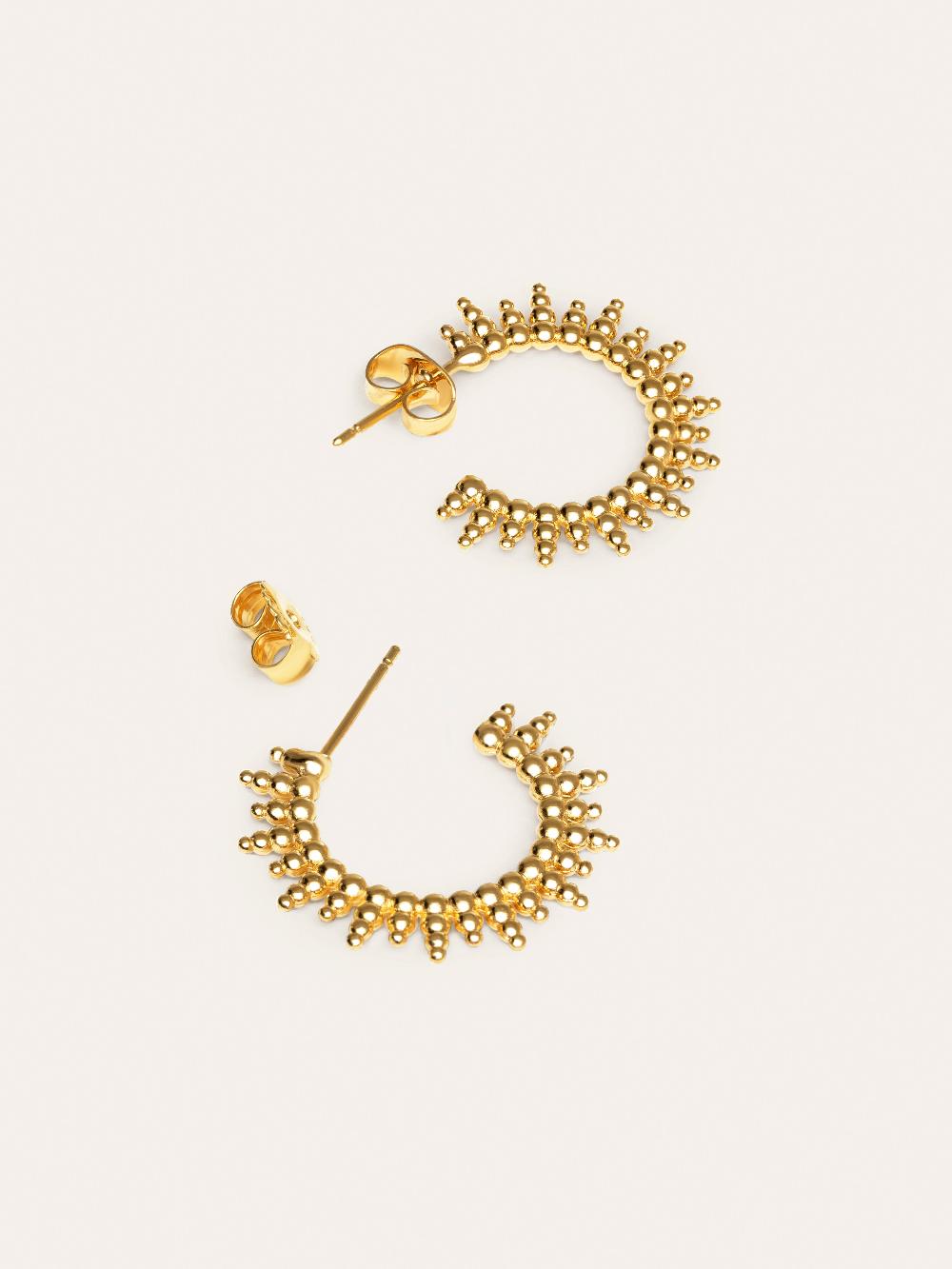 singularu Pendientes Pebbles Sun Baño Oro Descuento