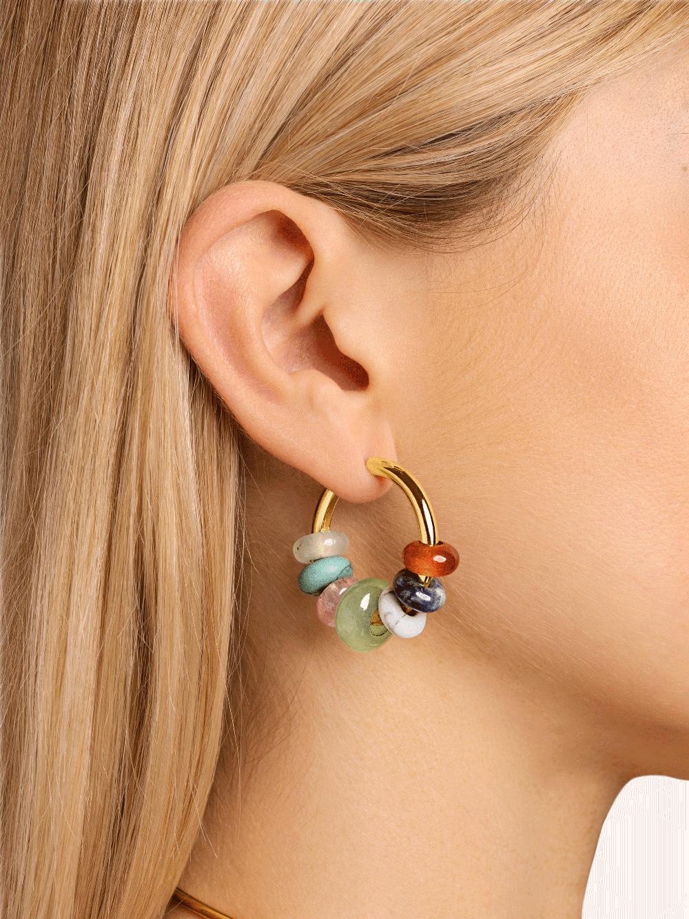 singularu Pendientes Aro Carmen True Colors Baño Oro Tienda