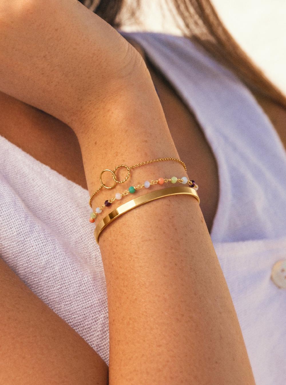singularu Pulsera Crystals Colors Plata Baño Oro Envío gratis