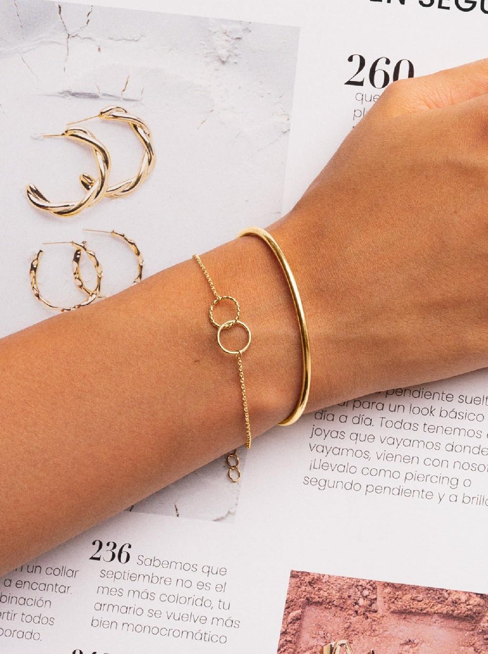 singularu Pulsera Circles Twist Baño Oro Oferta especial