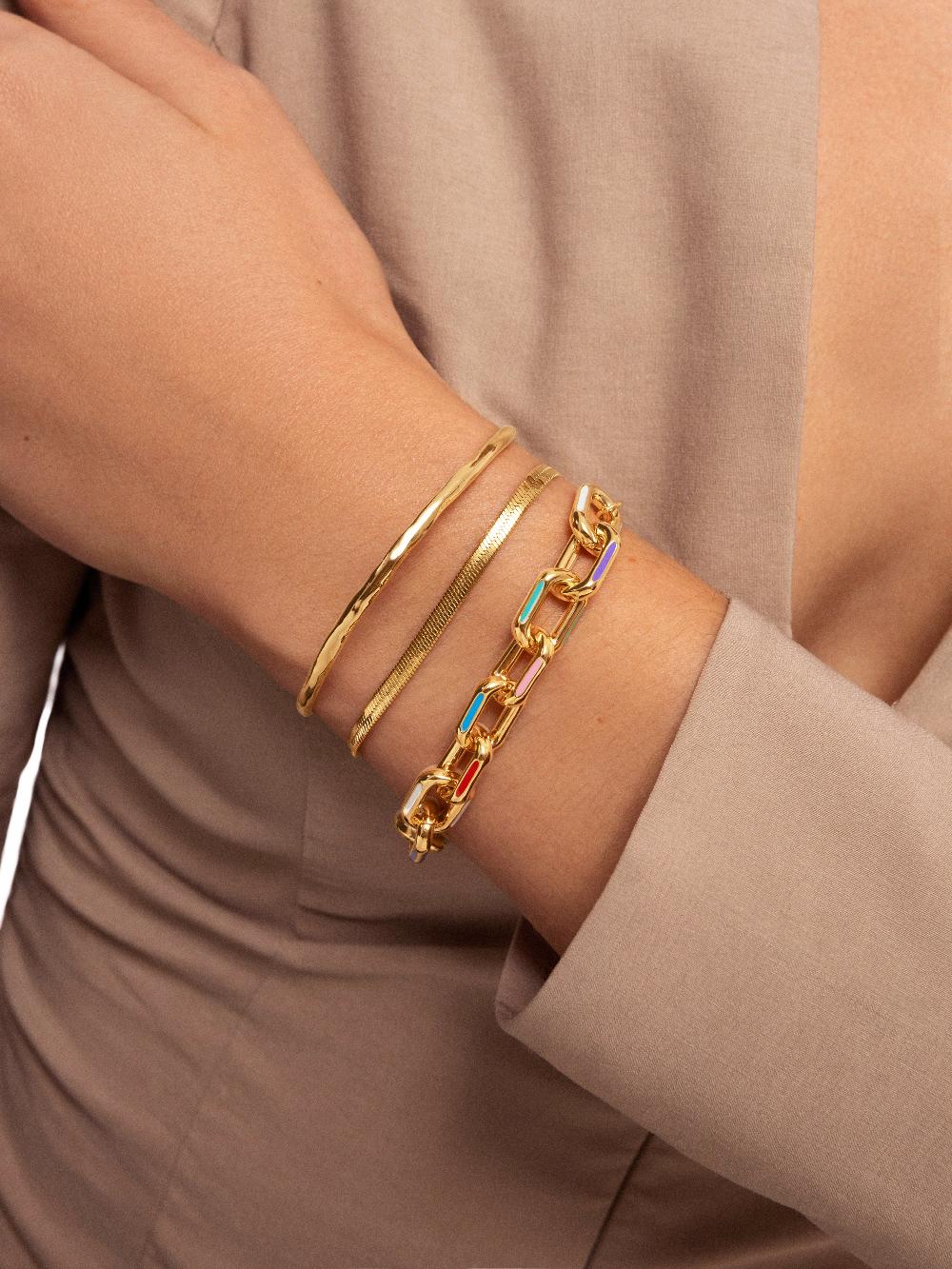 singularu Brazalete Cane Baño Oro Envío gratis