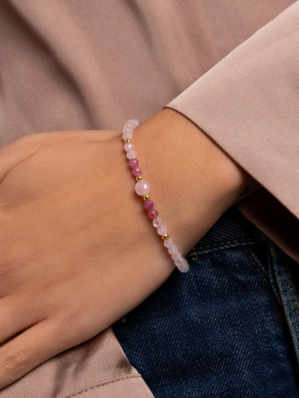 singularu Pulsera Amulet Rose Quartz Acero Baño Oro Últimos 3 días