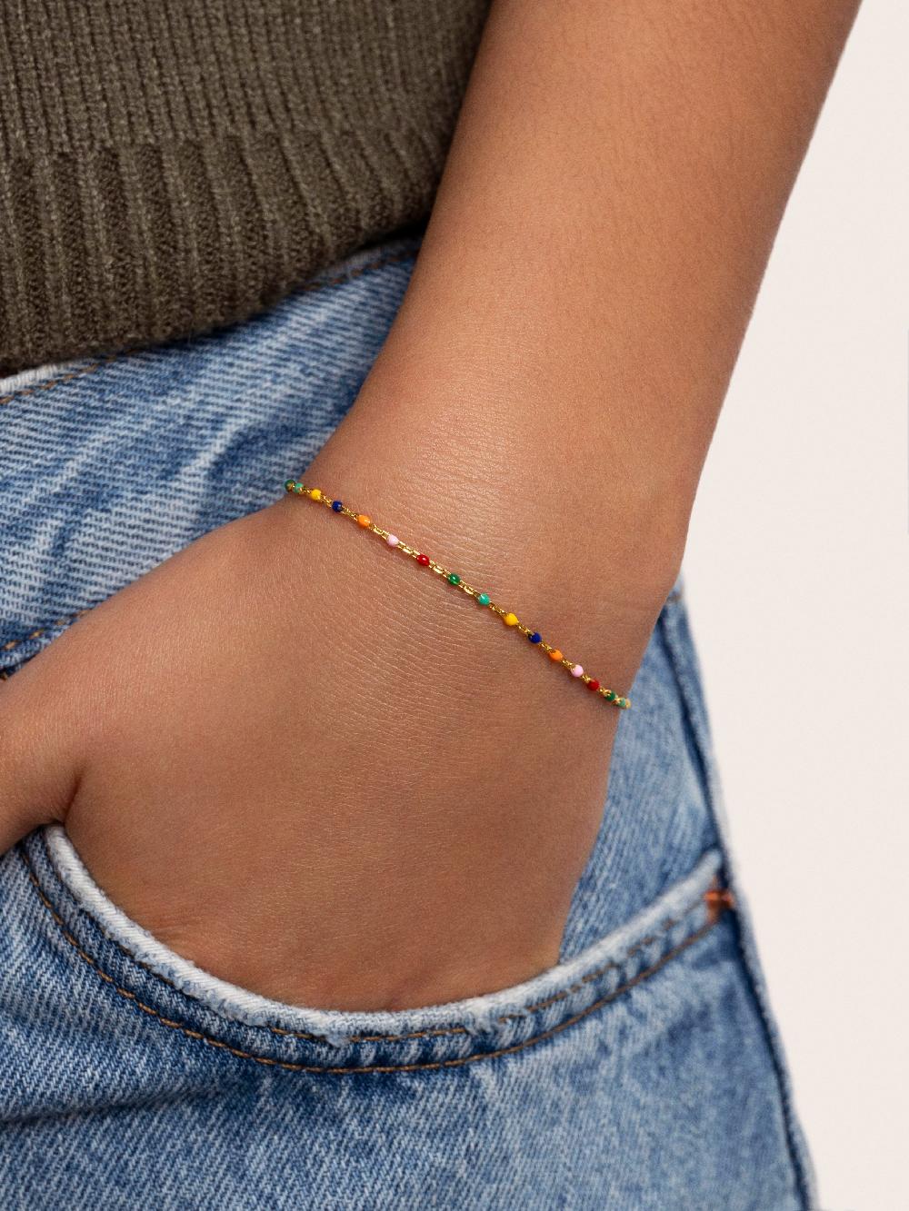 singularu Pulsera Dots Colors Enamel Plata Baño Oro Últimos 2 días