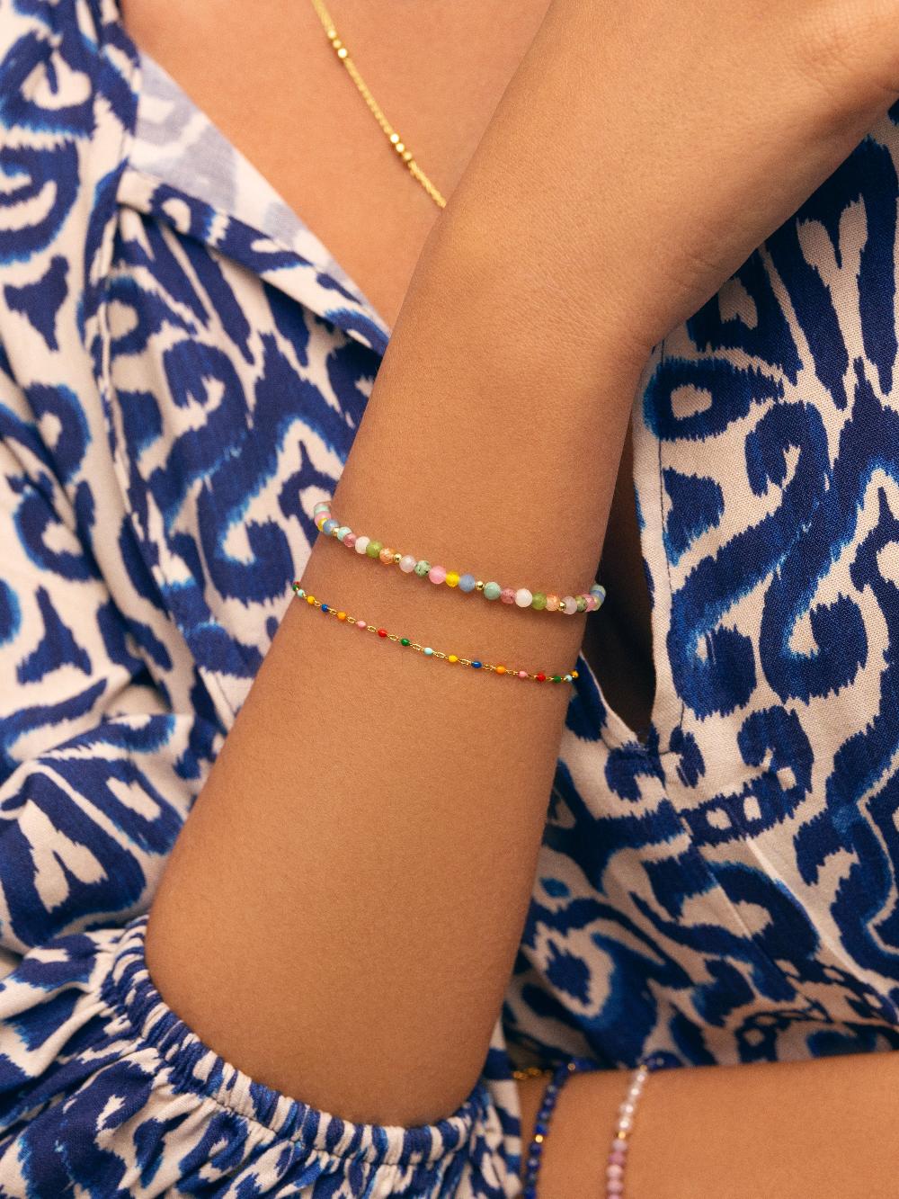 singularu Pulsera Dots Colors Enamel Plata Baño Oro Últimos 2 días